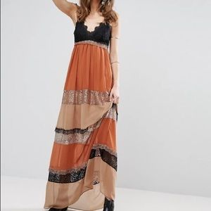 Glamorous Panel Lace Insert Maxi Dress